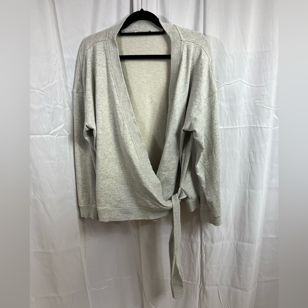 COS Women’s long sleeve wrap sweatshirt Balletcore Large Grey.